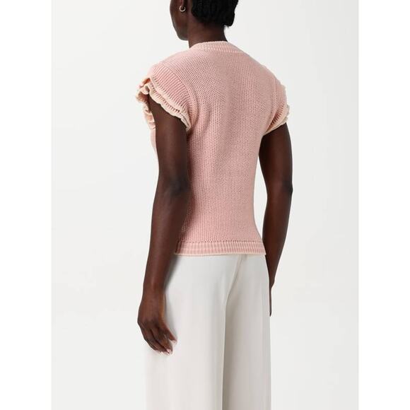 Chloe Short Sleeve Knit Top in Pinky Orange XS - Picture 5 of 9